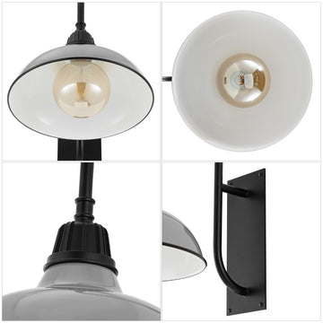 Stanley 12.25" Farmhouse Industrial Indoor/Outdoor Iron LED Gooseneck Arm Outdoor Sconce